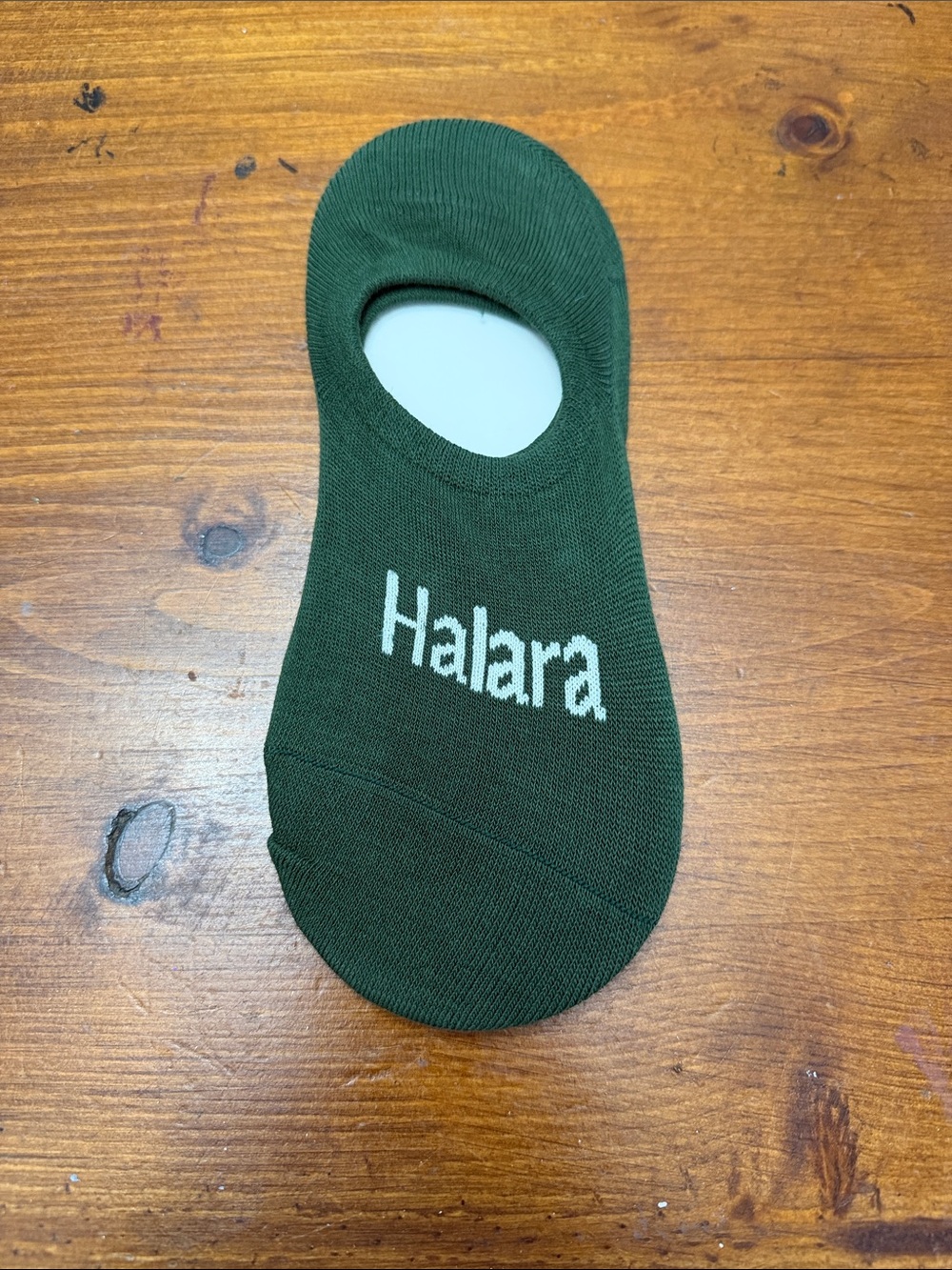 HALARA Low-Cut No-Show Sock in Forest Green with White Logo